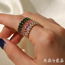 INSС��Ůʽ�r�аٴ��ָ�18k���~��ʯ�E�A���_�ڿ��{��ָ