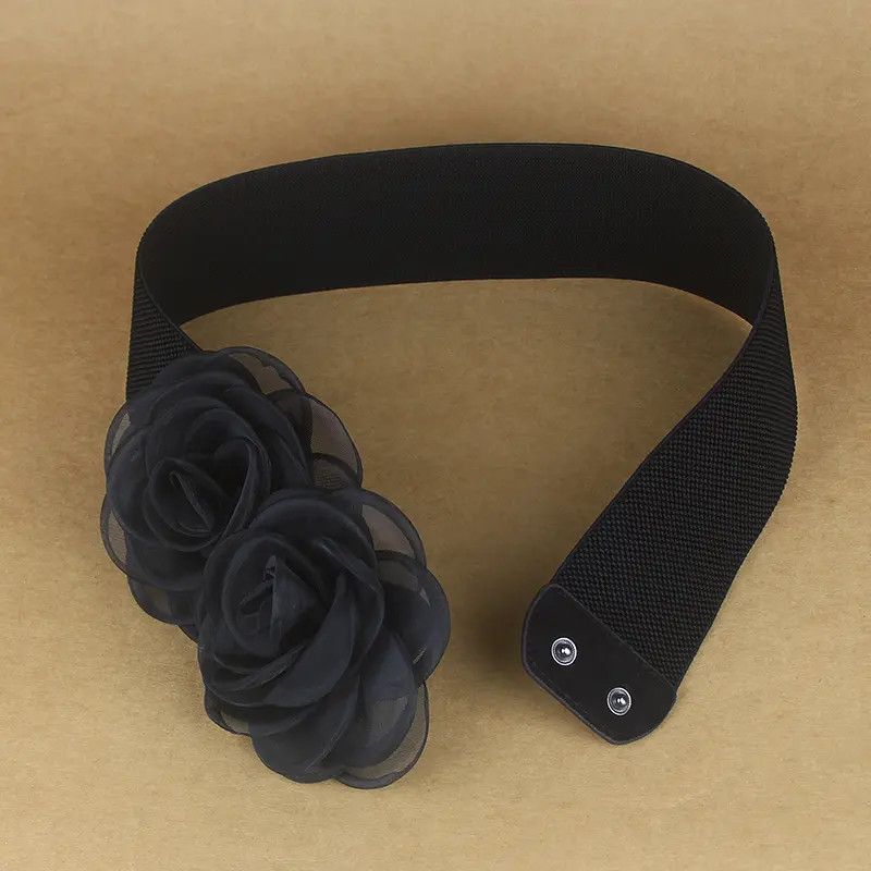 Fashionable Japanese-Style Lace Floral Versatile Dress with Belt Accessories, Women's Loose Waist-Cinching Decorative Shirt