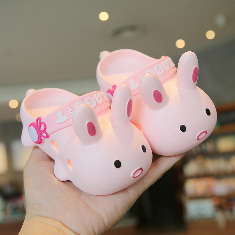 New Cartoon White Rabbit Children's Hole Shoes Women's Children's Soft Bottom Slippers Men's Baby's Garden Baotou Sandals