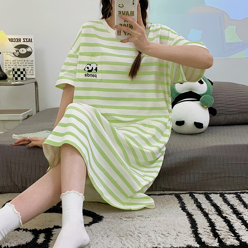 Camisón para Mujer, Verano, Algodón Puro, Manga Corta, Maternidad, Sexy, Verano 2025, Nuevo, Talla Grande, Pijama Dulce para Mujer, Estilo Veraniego