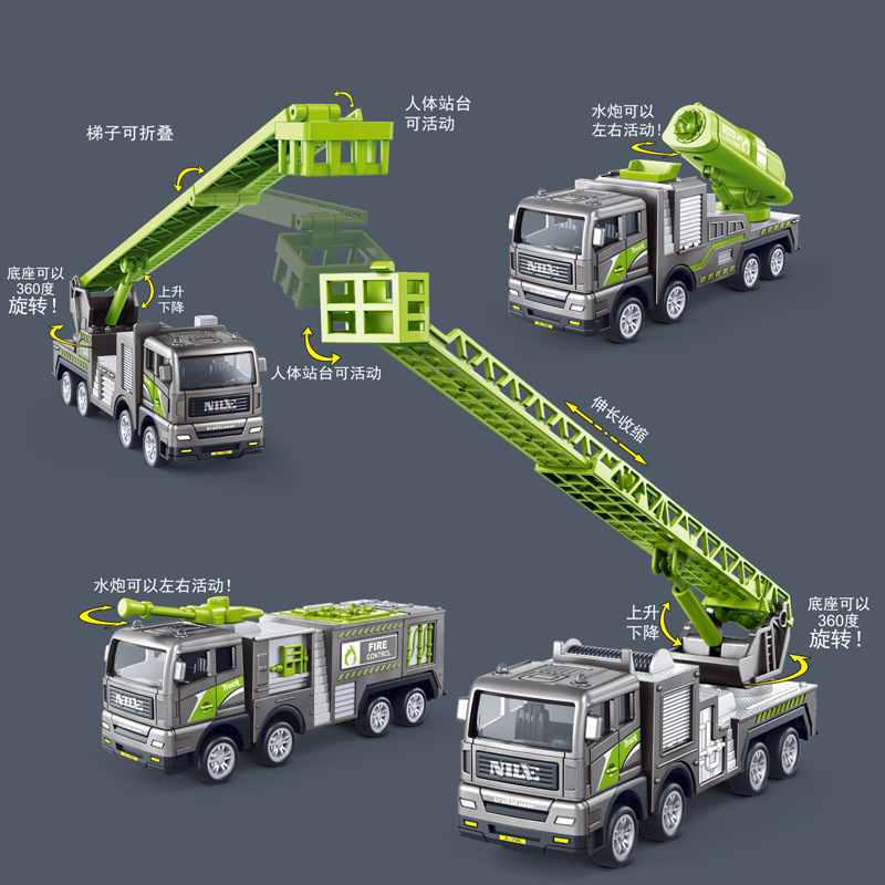 Juguetes de ingeniería de aleación para niños grúa de aleación de inercia simulación modelo de camión de ingeniería juguetes excavadoras