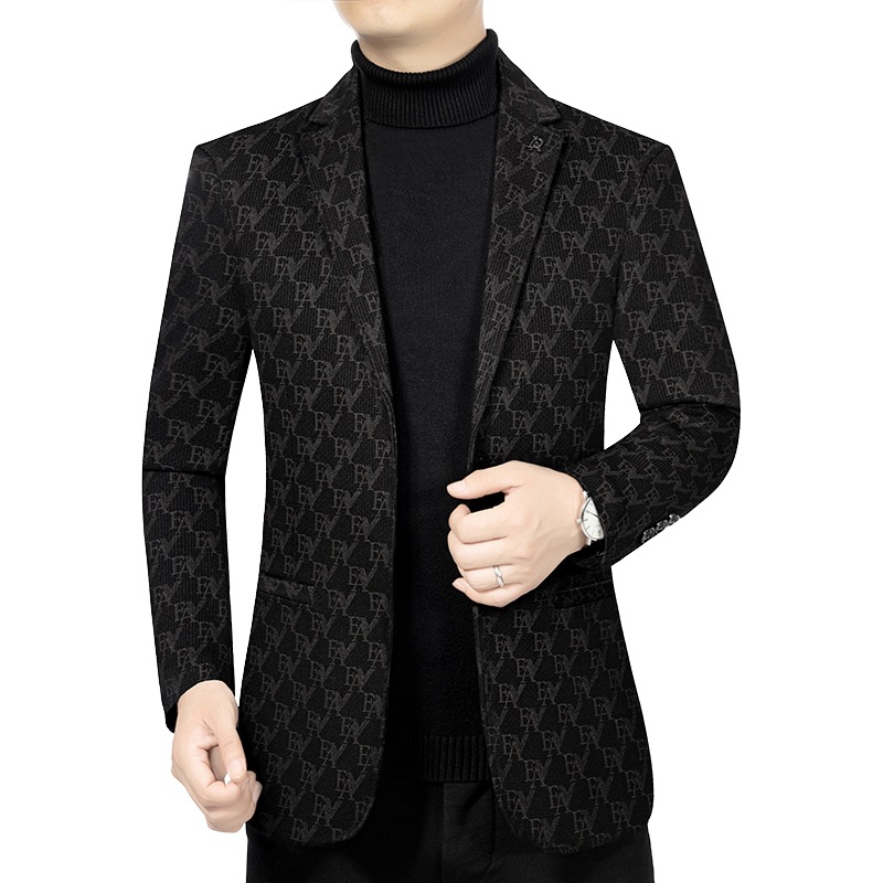 Herrenbekleidung 2024 Frühling und Herbst Neue Herrenanzugjacke mittleren Alters Papas Anzug High-End-Business-Casual-Anzug Herrenoberteile_voghion.com