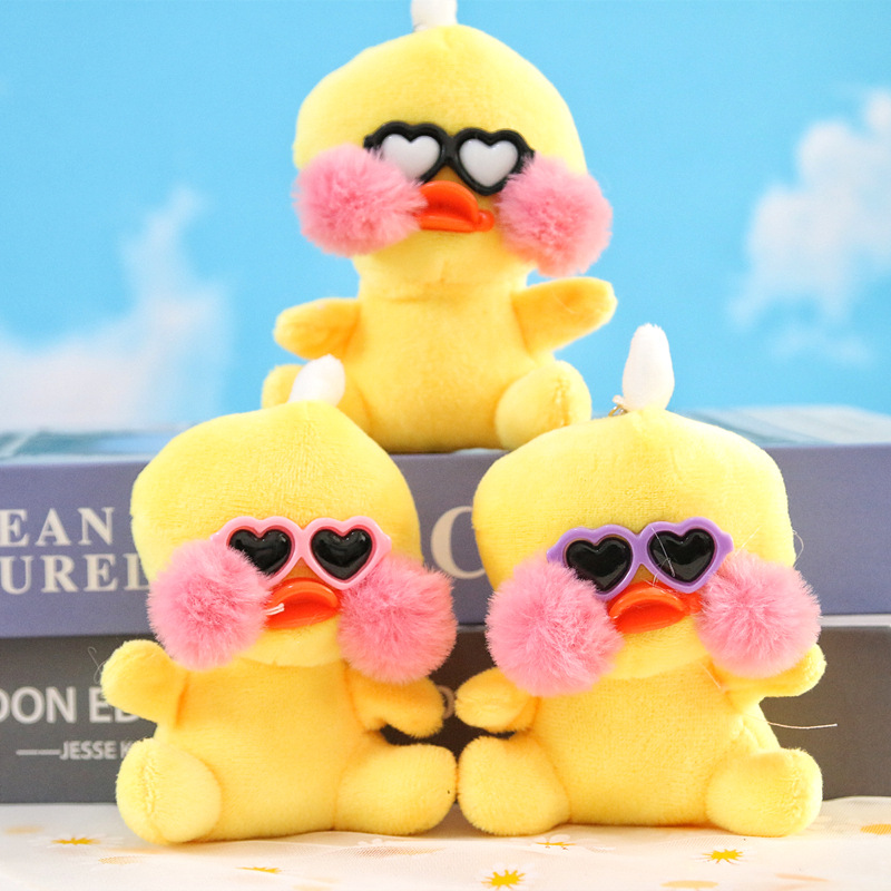 Internet celebridad lindo ins ácido hialurónico pato muñeca de peluche de juguete tamaño pequeño mini pato amarillo bolsa muñeca colgante image 4