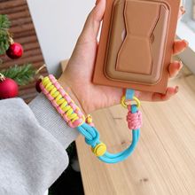 撞色编织挂绳带夹片防丢防摔适用各种手机短款钥匙包包挂绳可调节