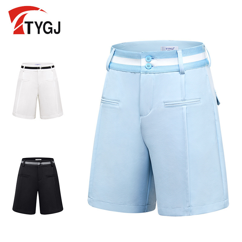 Golf clothes women's pants spring and summer new solid color casual cropped pants slim fit slimming outdoor sports shorts