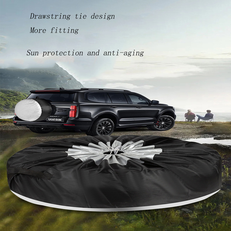 Cross-border automobile tire protection cover 210D Oxford cloth dustproof and waterproof spare tire cover snow tire protection storage cover