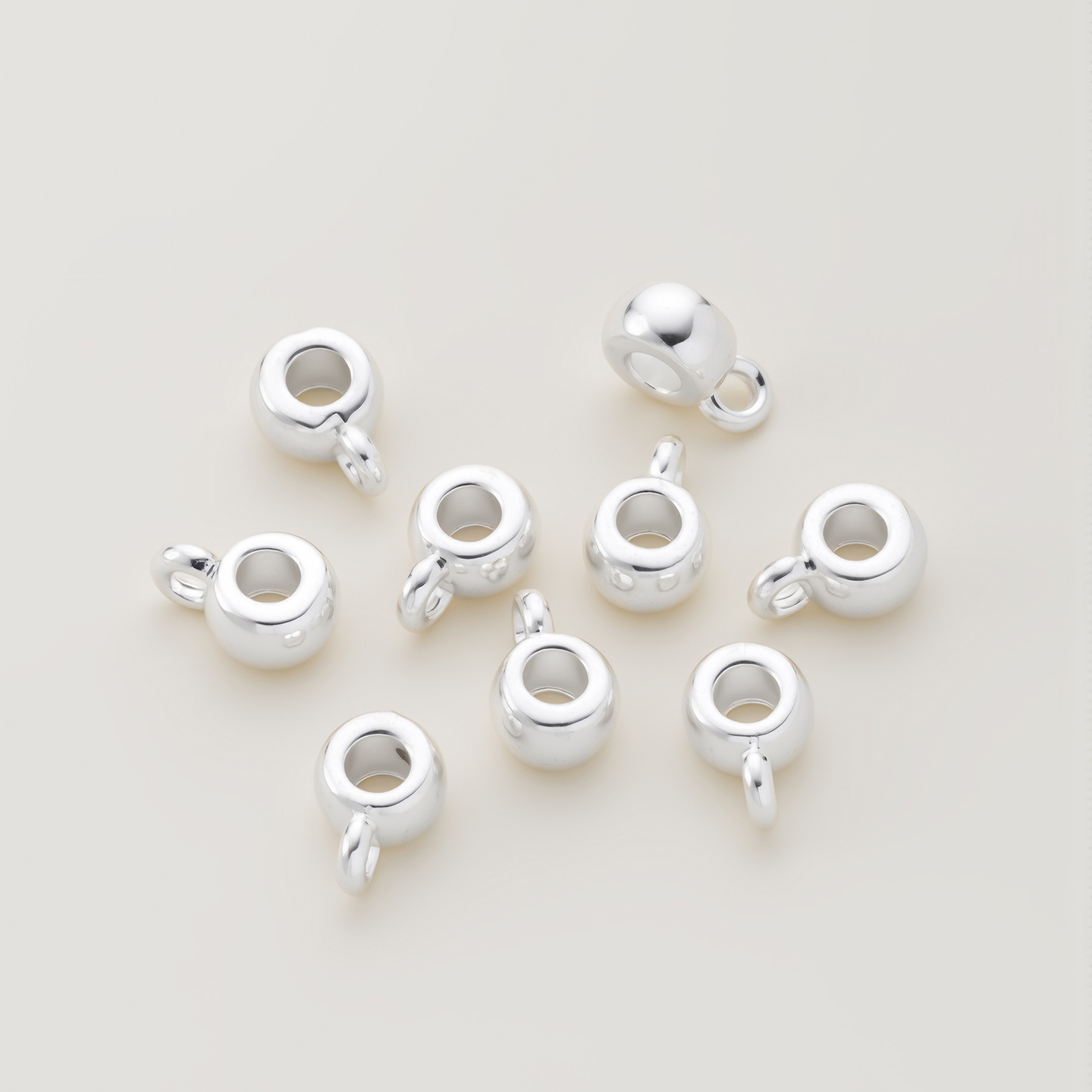 Color-preserving real gold and copper three-way spacer beads - thick silver