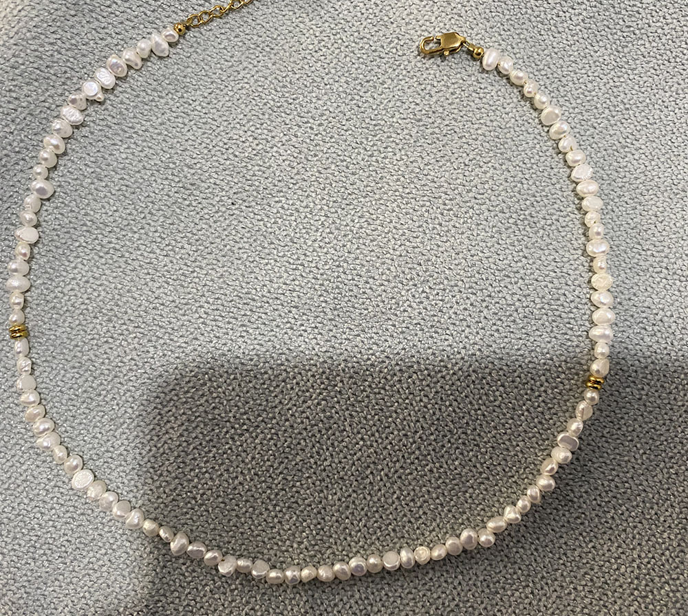 Pearl, Titanium Steel Material 18K Gold Plated Plating Elegant Solid Color Pearl Titanium Steel Beaded Plating Necklace 1 Piece