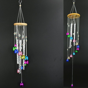 Colorful Bell Big Wind Bell Solid Wood Aluminum Tube Wind Bell Copper Alloy Oversized Hanging Decoration Wind Bell Birthday Blessing