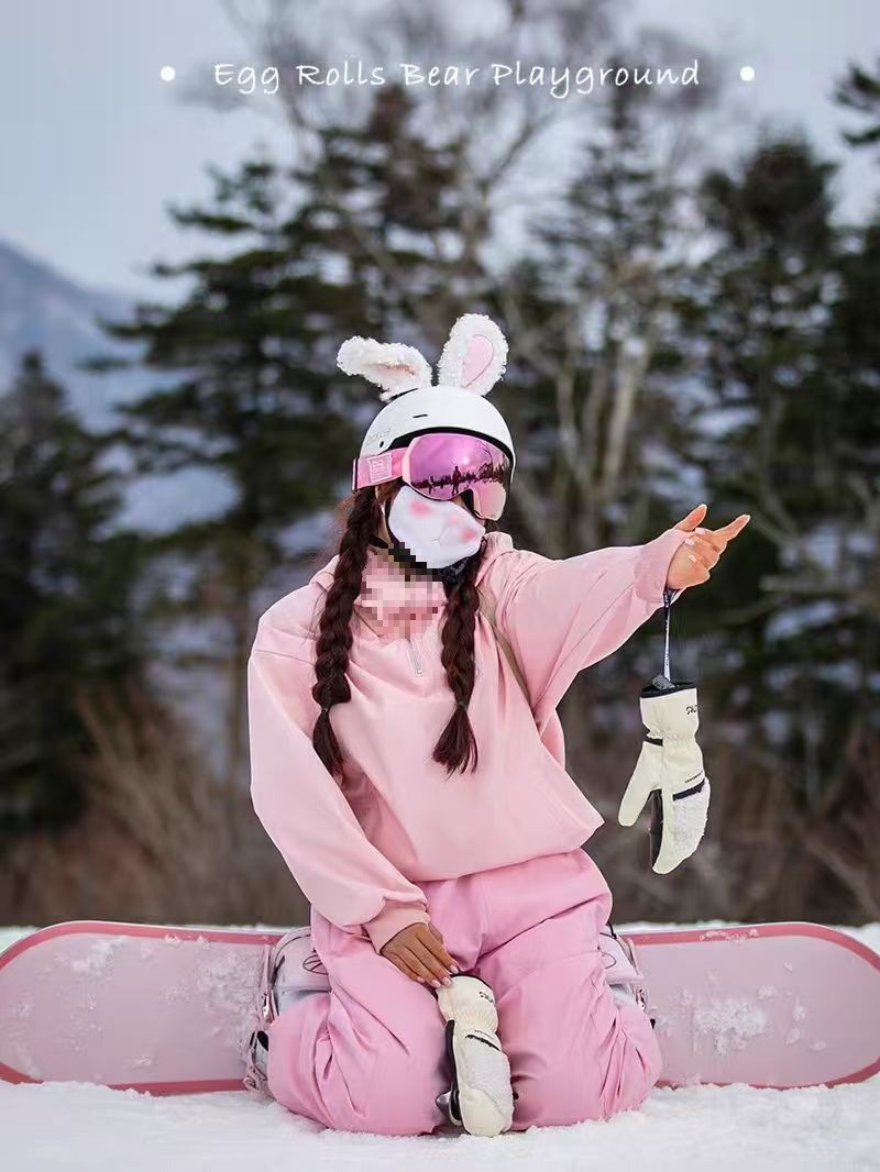 Ski Helmet Decoration Cartoon Plush Rabbit Ear Stickers Motorcycle Helmet Accessories