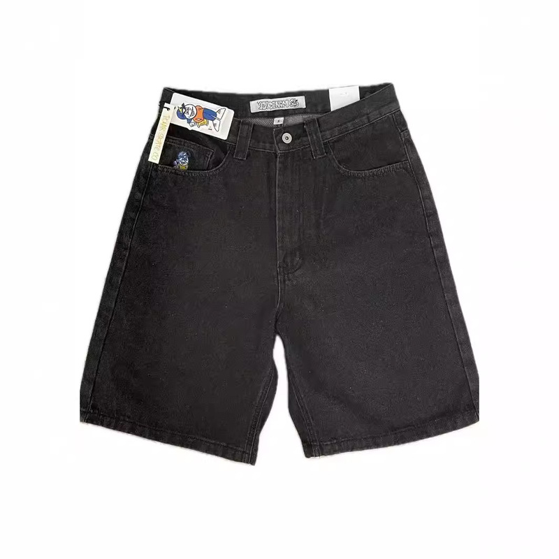American Street Y2K Hip Hop Cartoon Polar Big Boy 93 Embroidered Loose Skateboard Jeans Pants Shorts American Street Y2K Hip Hop Cartoon Polar Big Boy 93 Embroidered Loose Skateboard Jeans Pants Shorts