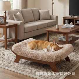 跨境木质宠物窝四季通用沙发边猫窝一体沙发床猫爬架狗窝宠物沙发