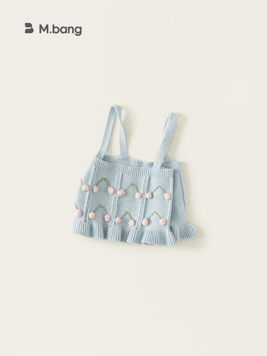 Yoobao ropa infantil chaleco de niñas 2025 primavera nuevo chaleco de banda de punto para niños primavera chaleco de encaje de estilo occidental