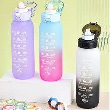 亚马逊玩味杯0糖0卡香味杯吸管运动水杯弹跳盖运动水杯喝水神器