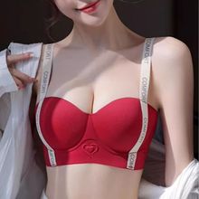 蛇年新娘结婚本命年红色女士内衣性感小胸不空杯无钢圈半杯文胸罩