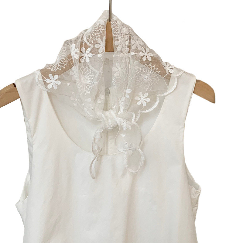 Toalla triangular de encaje francés Cortina de falda con correa de estilo pastoral Protector solar dulce Toalla de cintura de malla transpirable Cortina de pedo Accesorios de doble uso