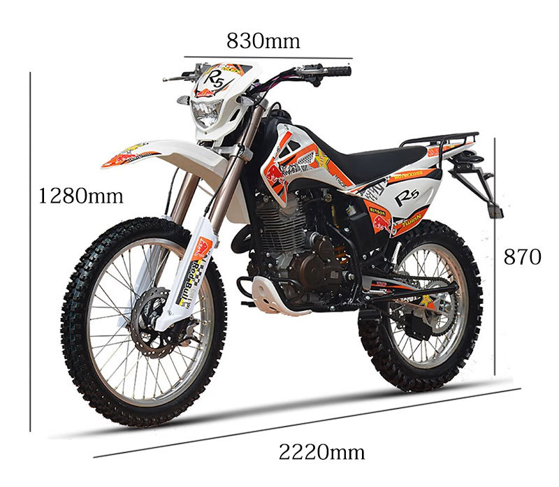 Adult Two-Wheeled Large Off-Road Motorcycle Fuel 250Cc Engine High Race Mountain Forest Road Desert Beach Complete Vehicle