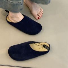 2025年初秋新作 インス風 シンプル レザー調 バックル付き ミュールシューズ レディース カジュアル レトロ 外履き ベルケンシュトック風 ハーフスリッパ