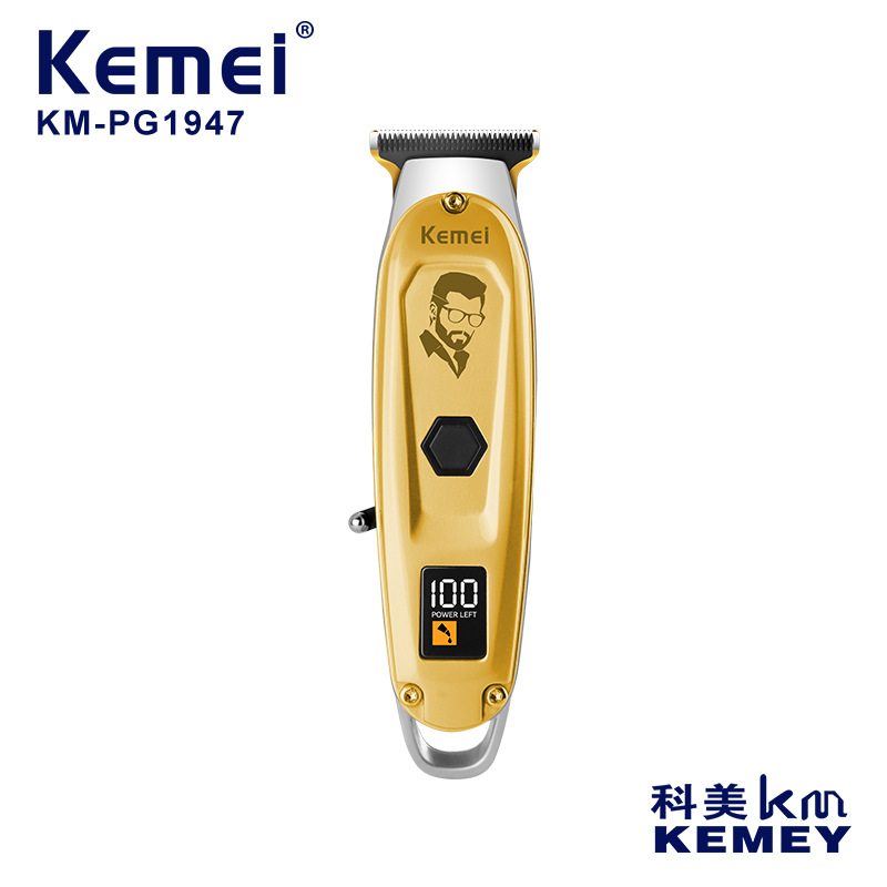 KEMEI HOGAR DE ACERO INOXIDABLE cabeza de corte Clipper Mute reducción de ruido cabeza de aceite talla pantalla digital Clipper eléctrico
