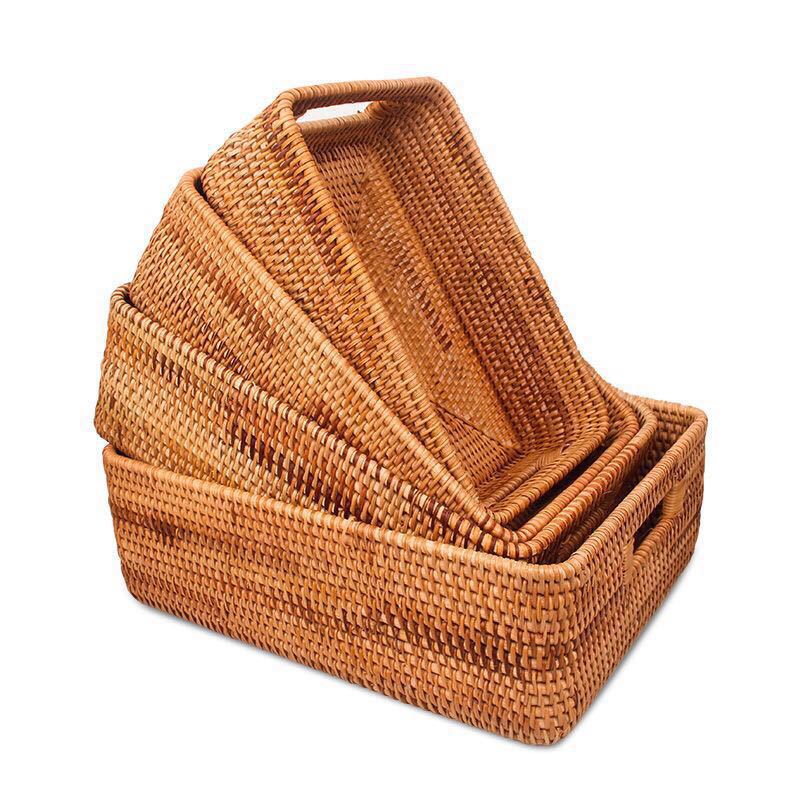 Cesta de almacenamiento de escritorio, cuadro de almacenamiento cuadrado de tela de caña vietnamita, sala de estar, dormitorio, escritorio de planta de caña vietnamita, cesta de almacenamiento de tela de caña