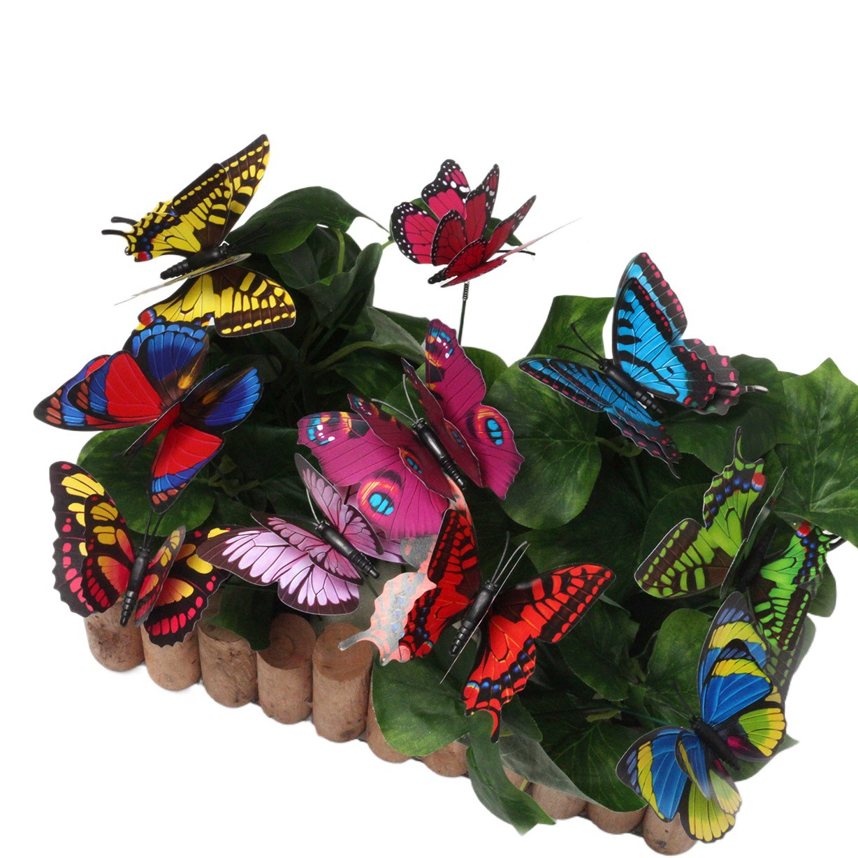 3D Моделирование Бабочка полюс смешанный цвет двойной стерео полюс пластиковые бабочки украшения сада Творческий макет сайта