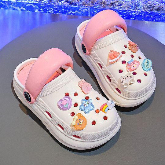 Children's Slippers Sponge Clogs Girls 2025 New Summer Outer Wear Girls Non-Slip Beach Sandals