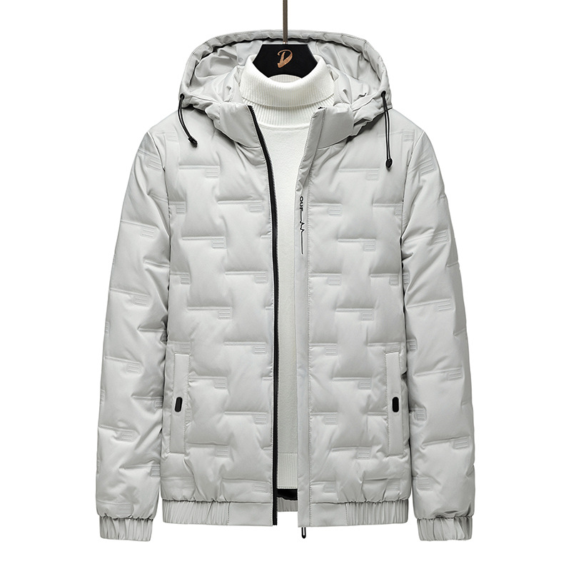 Chaqueta de plumón de pato blanco corta, ligera, con capucha, informal y moderna para jóvenes, tallas 5XL-8XL para hombre.