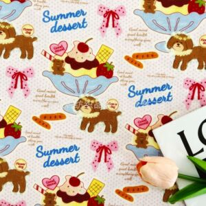 全棉双层纱水洗棉布卡通熊熊数码印花布料宝宝家居服睡衣抱毯面料