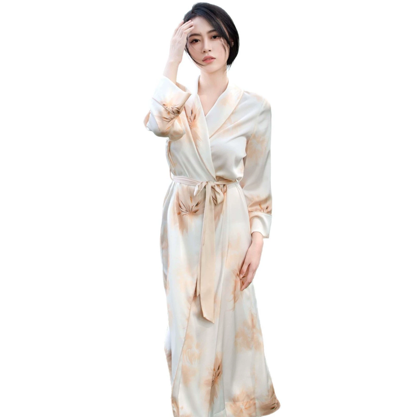 Silk silky bathrobe, pijama, high-quality style