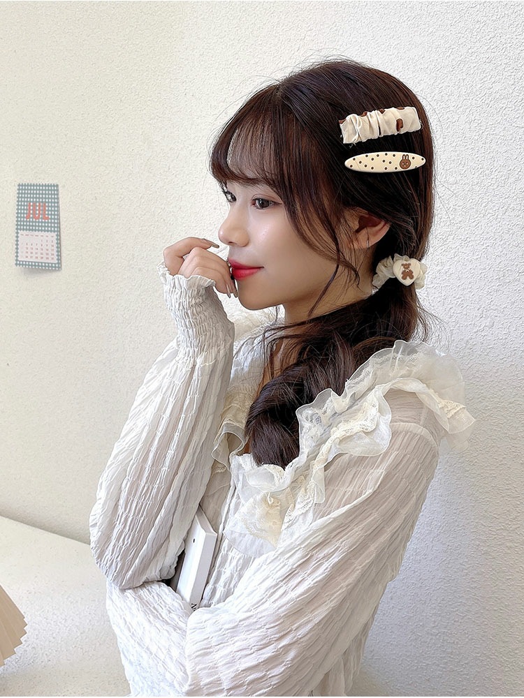 New coffee color 4-piece hair clip set