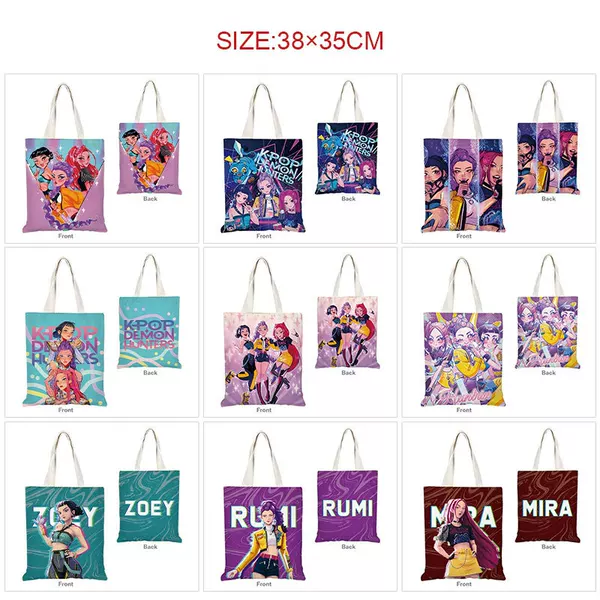 Hunter Witch Group Anime Peripheral Full Color Printed Shopping Bag Portable Canvas Shoulder Bag Shoulder Bag School Bag Storage Bag