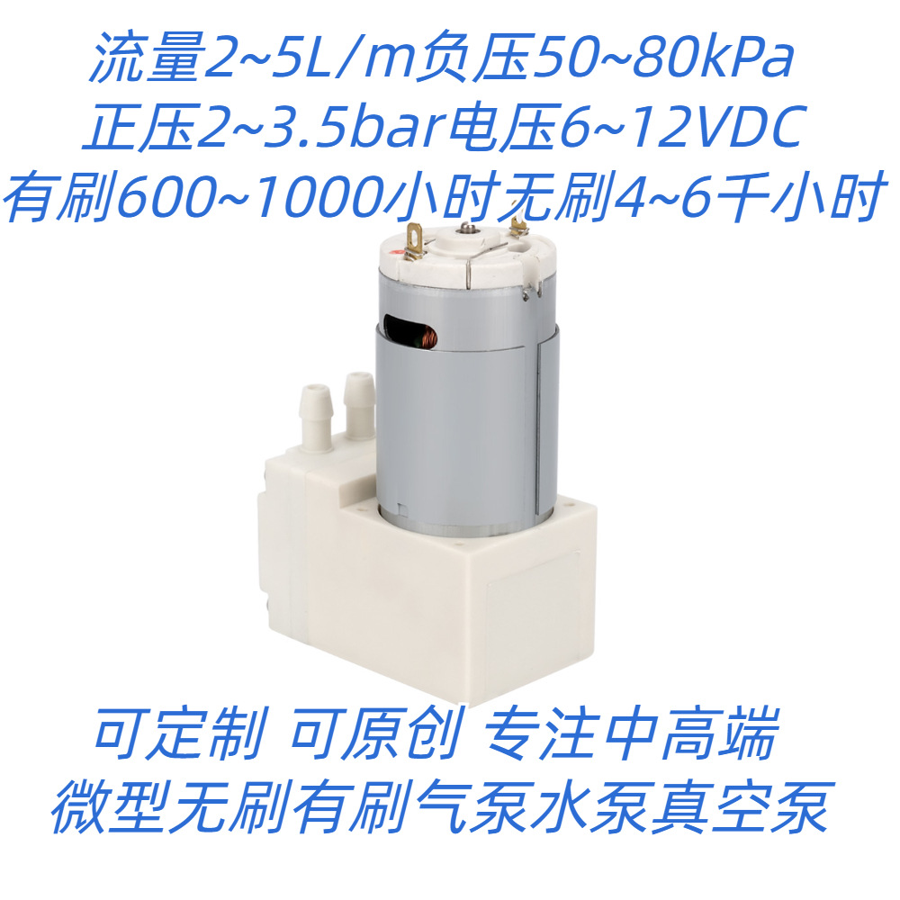 销售 80kPa 5升压力3.5bar微型高压真空泵 体积小  雾化喷墨