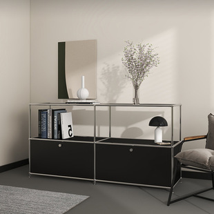 USM餐边柜网红ins风模块柜不锈钢储物柜斗柜置物柜MD-004-阿里巴巴