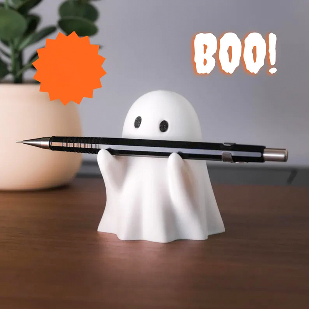 Portaplumas fantasma transfronterizo oficina hogar escritorio lindo pequeño decoración resina regalo de Halloween regalo creativo
