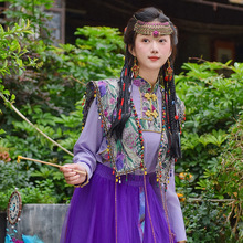 新款国风披肩西藏旅游网红拍照穿搭民族舞蹈演出服饰旅行拍照