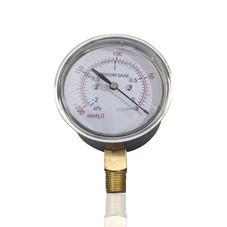 供应微压膜盒压力表负压表低压立装径向YE-60 -2~KPA M14*1.5厂销