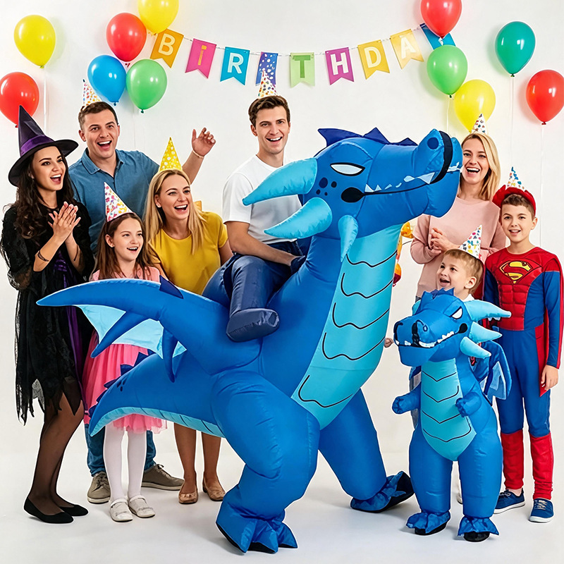 Halloween montar dinosaurios trajes inflables extraños cos trajes fiesta anual adultos niños tiranosaurio trajes inflables