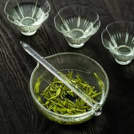 锤目纹引流碗泡法玻璃泡茶碗引流碗泡茶器绿茶日式公道杯茶具茶海