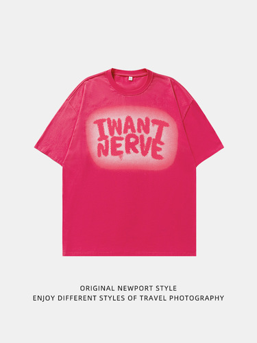 Kang Road Men's Clothing Couple Trendy Letter Print Short Sleeve T-Shirts for Men and Women Spring and Summer New Relaxed American Style T-Shirts