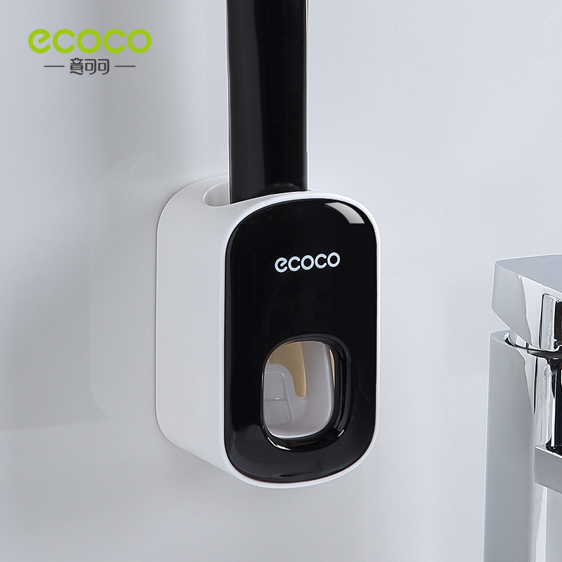 ecoco クリエイティブ歯ブラシ収納ラックパンチフリーマウスウォッシュカップ壁掛け浴室自動歯磨き粉絞り器|undefined