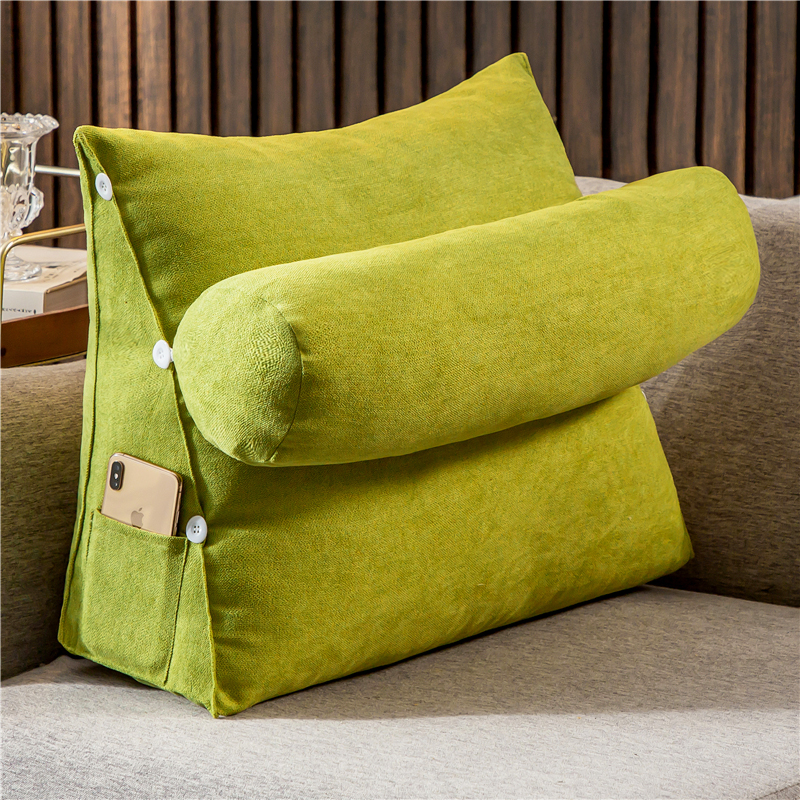 北欧卧室办公室韩国绒可调节头枕沙发三角靠枕小靠背骨头枕可拆洗
