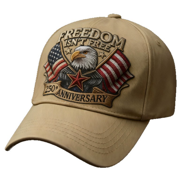 Nuevo sombrero de impresión transfronteriza para hombres hace viejos sombreros de béisbol retro Europeos y estadounidenses 250 años conmemorativo sombrero de lengua de lazo