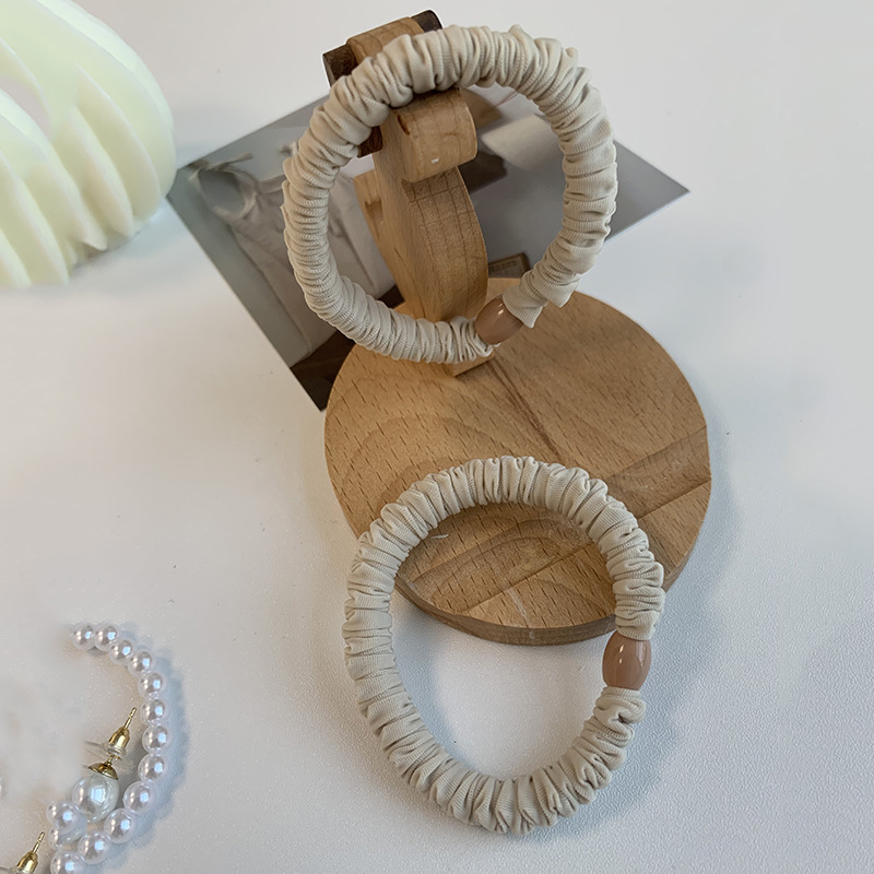 슈퍼 부드럽고 두꺼운 작은 버튼 고무 밴드 베이지