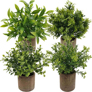 Simulation of potted plants, green plants, artificial flowers, home decoration, Amazon simulation plants, bonsai window ornaments