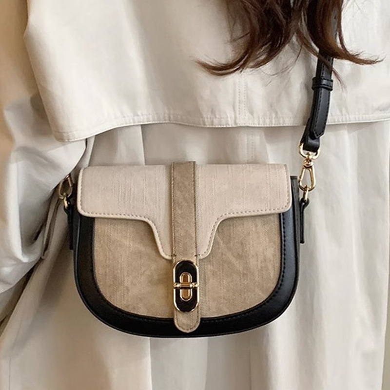 Bolsos de silla de montar de color pincelada de nicho para mujeres 2024 nuevos bolsos semicircular de alta gama bolsos de hombro único bolsos debajo de las axilas un envío