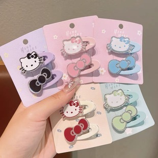 Korean cute cartoon kitty cat hair clip girl heart versatile bangs side clip children's hair clip accessories