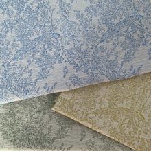 25年新款水彩画风精细提花布料丛林马甲连衣裙面料法式抱枕箱包布