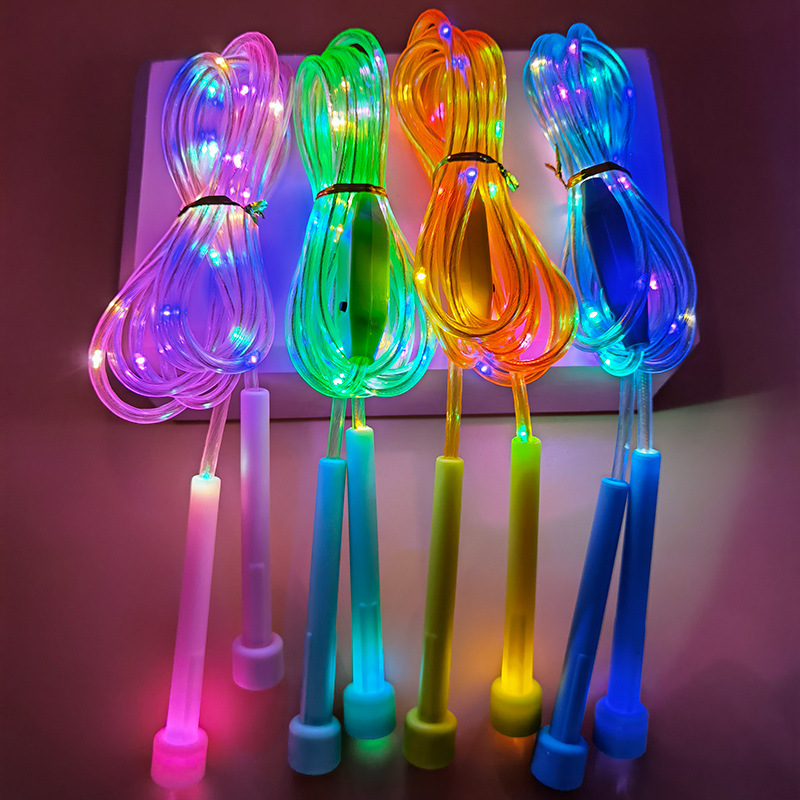 Luminous rope skipping wholesale children luminous colorful LED lights fluorescent night market stall outdoor night dazzle flash toys