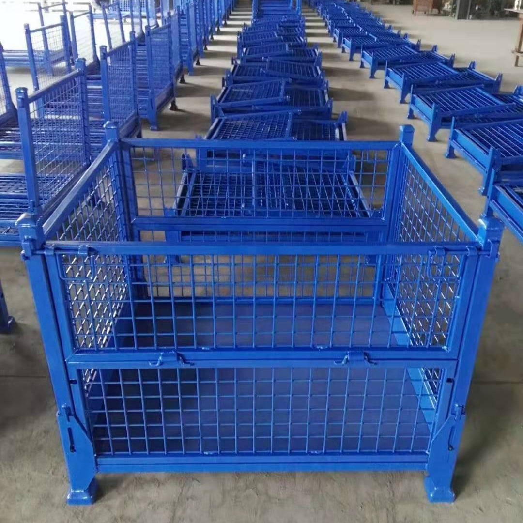 易联铁周转箱 金属料箱 物流铁箱 金属周转箱 金属折叠料箱可堆垛