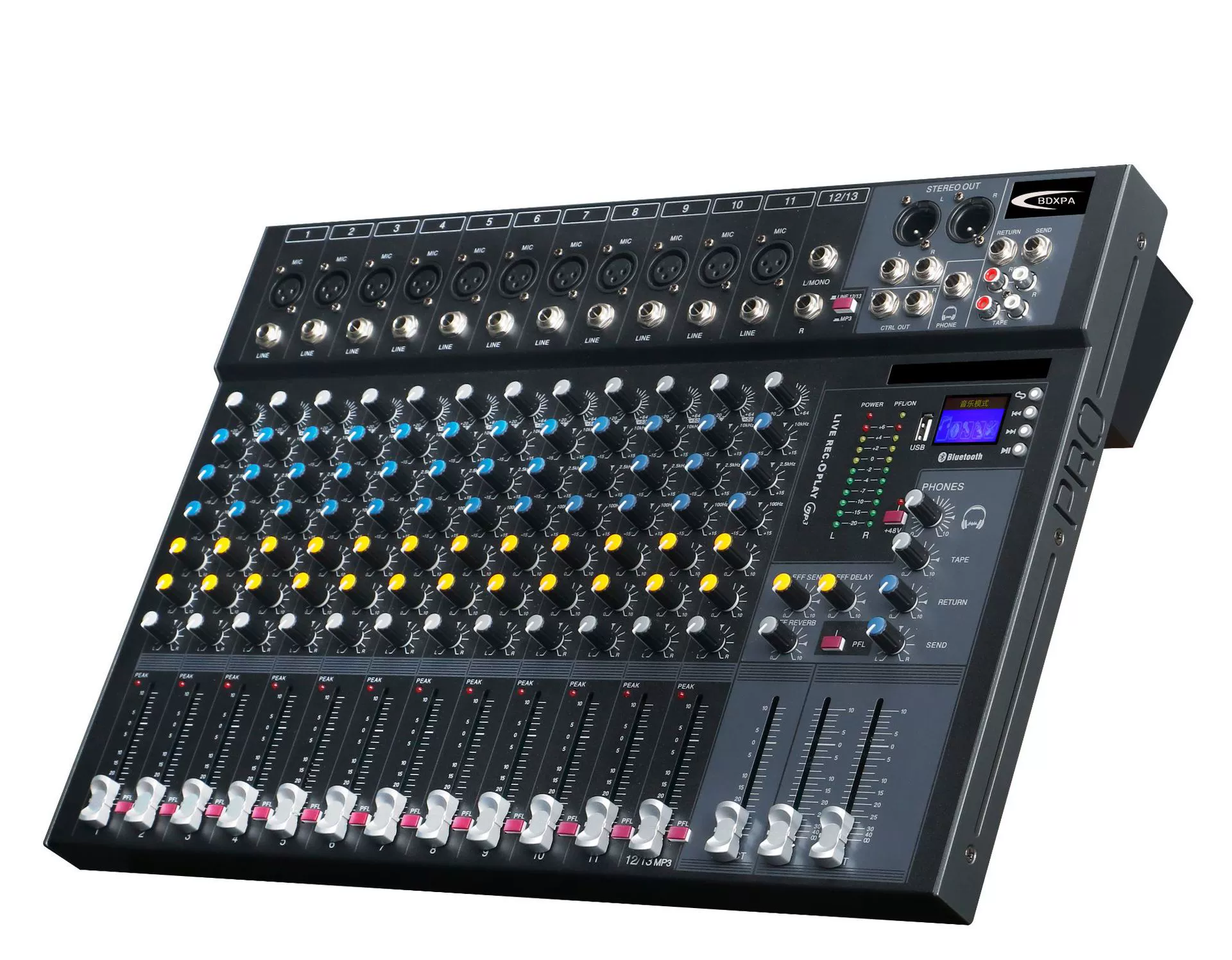 BDXPA Beidou MR-980 Road 12 двухканальный цифровой микшер с питанием и MP3 Bluetooth миксер